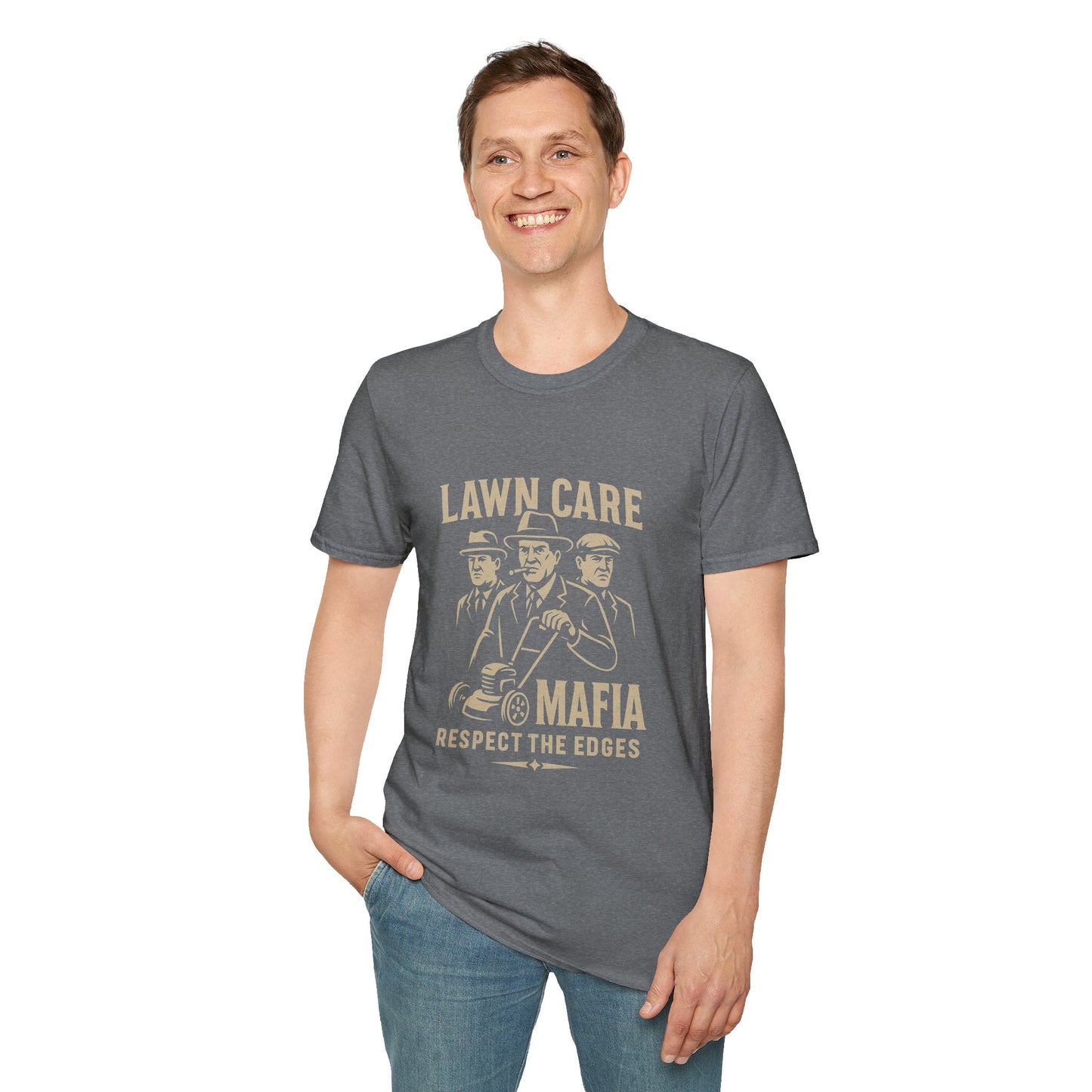 Lawn Care Mafia β Respect the Edges Tee πΏ Funny Grass Dad & Mafia Lover Shirt