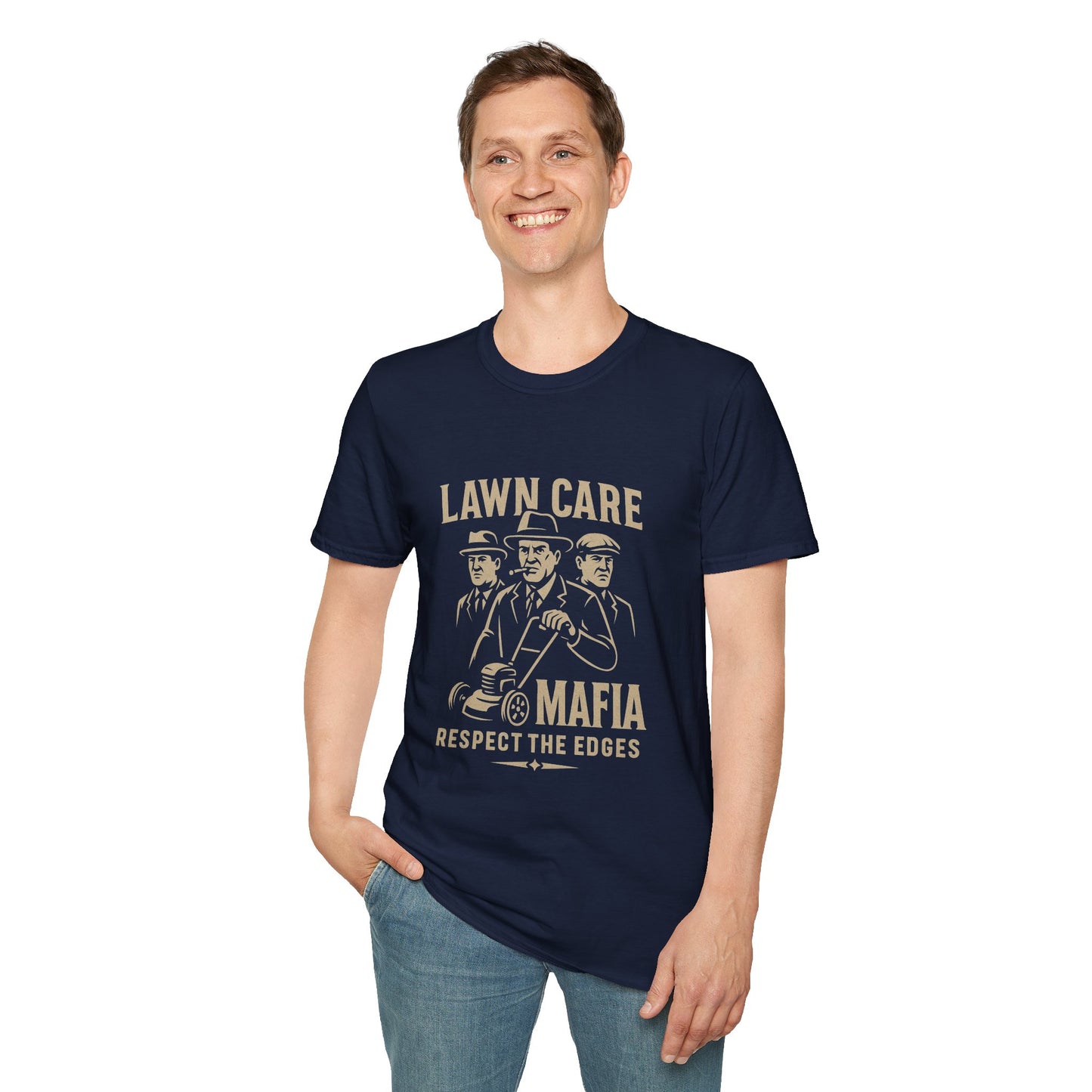 Lawn Care Mafia β Respect the Edges Tee πΏ Funny Grass Dad & Mafia Lover Shirt