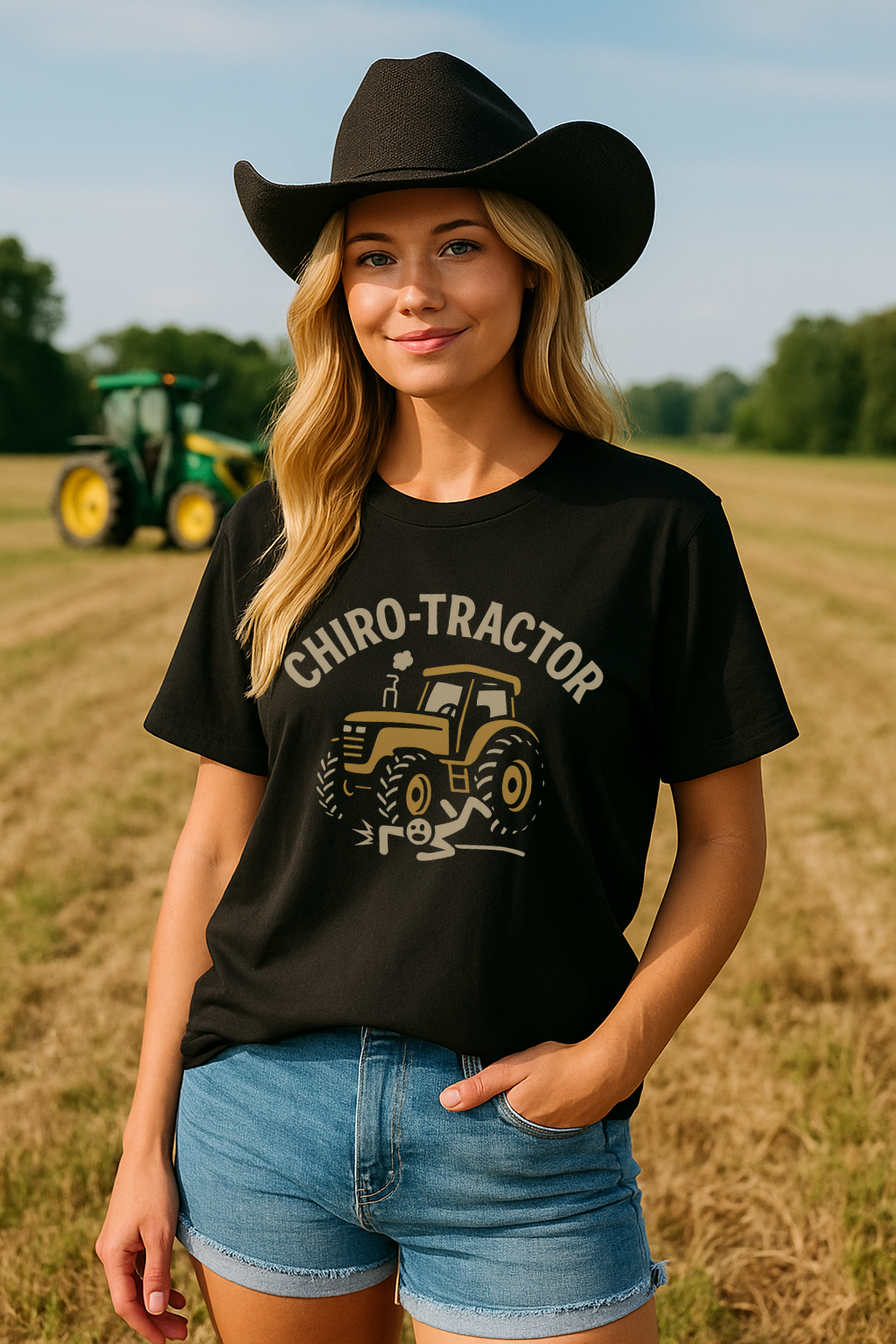 Chiro‑Tractor Tee 🚜 | Funny Chiropractor & Farm Life Tee – Unique Gift