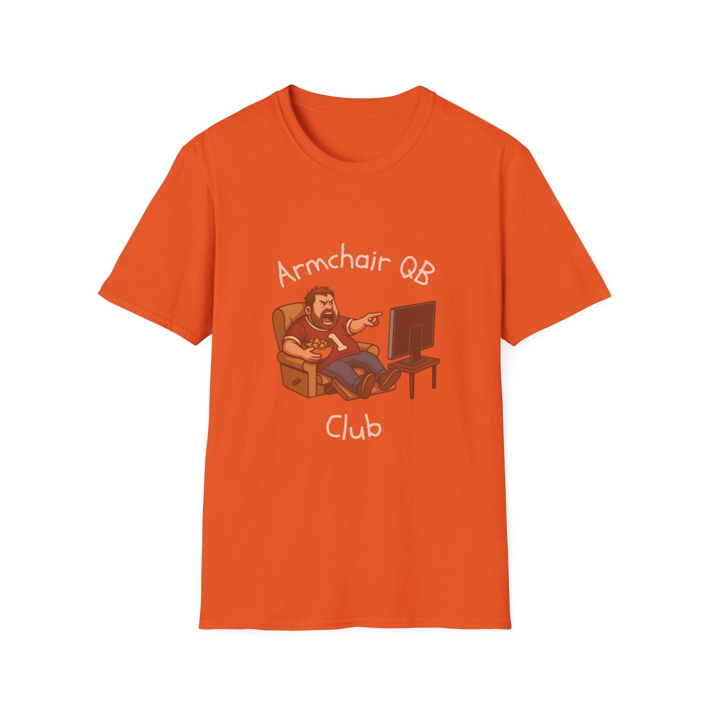 Armchair QB Club Tee 🏈 Funny Dad Sports Fan Shirt – Unisex Softstyle T-shirt