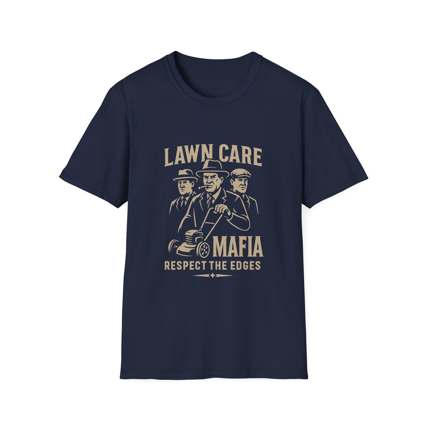 Lawn Care Mafia – Respect the Edges Tee 🌿 Funny Grass Dad & Mafia Lover Shirt