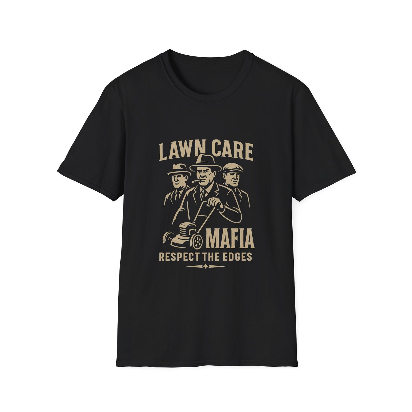 Lawn Care Mafia – Respect the Edges Tee 🌿 Funny Grass Dad & Mafia Lover Shirt